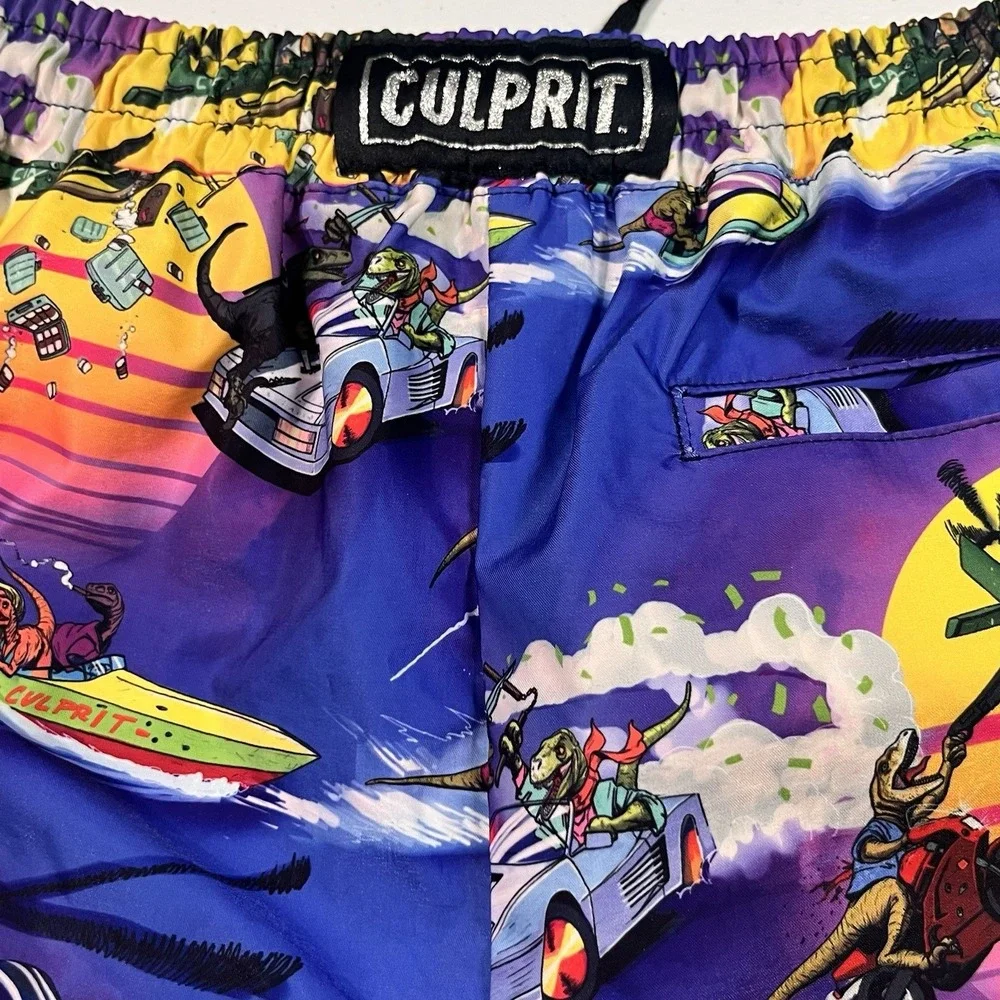 Culprit Mayhem Swim Shorts Mens Medium Battle Raptors Miami Vice EUC